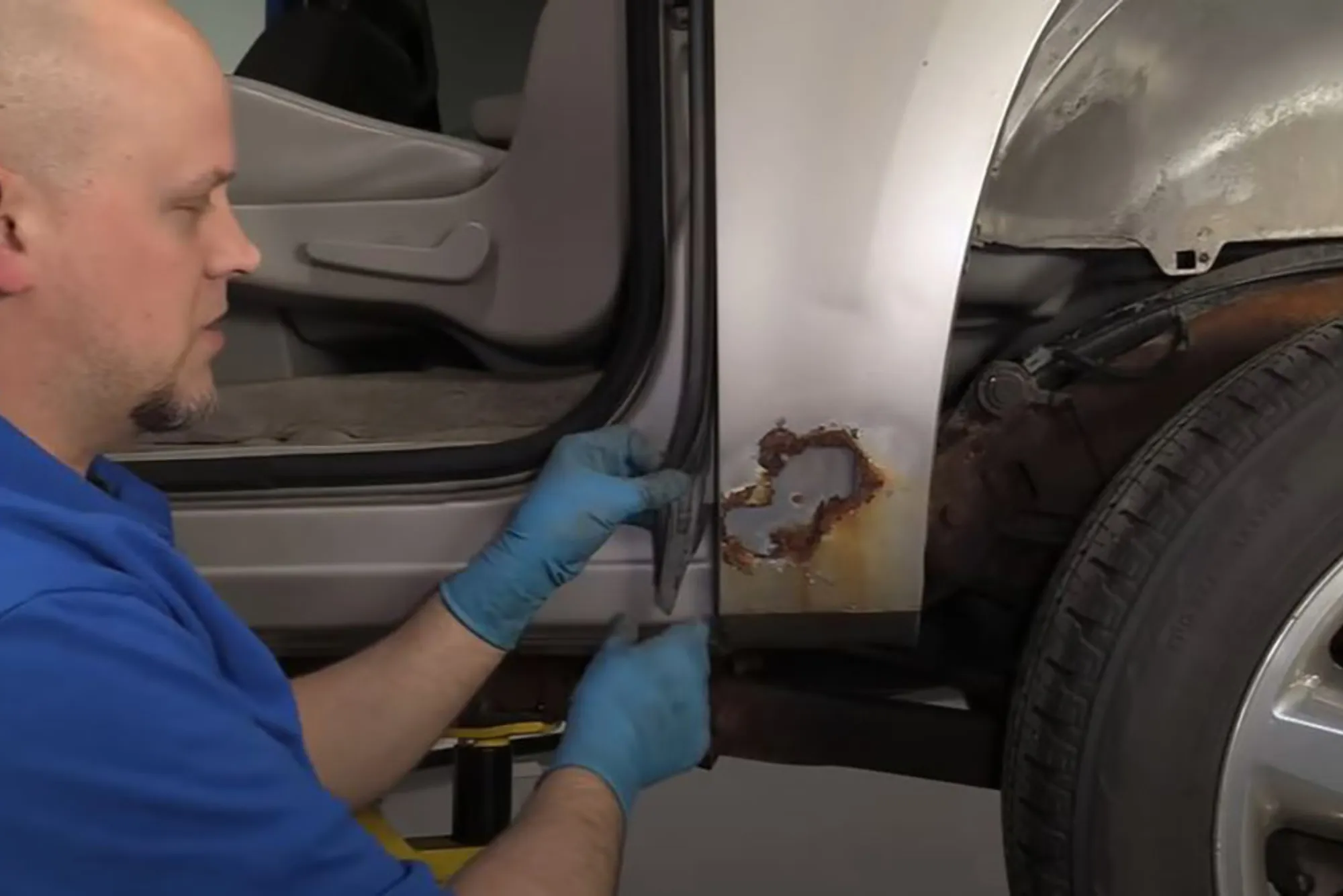 how to tape a rust hole on a car (3)